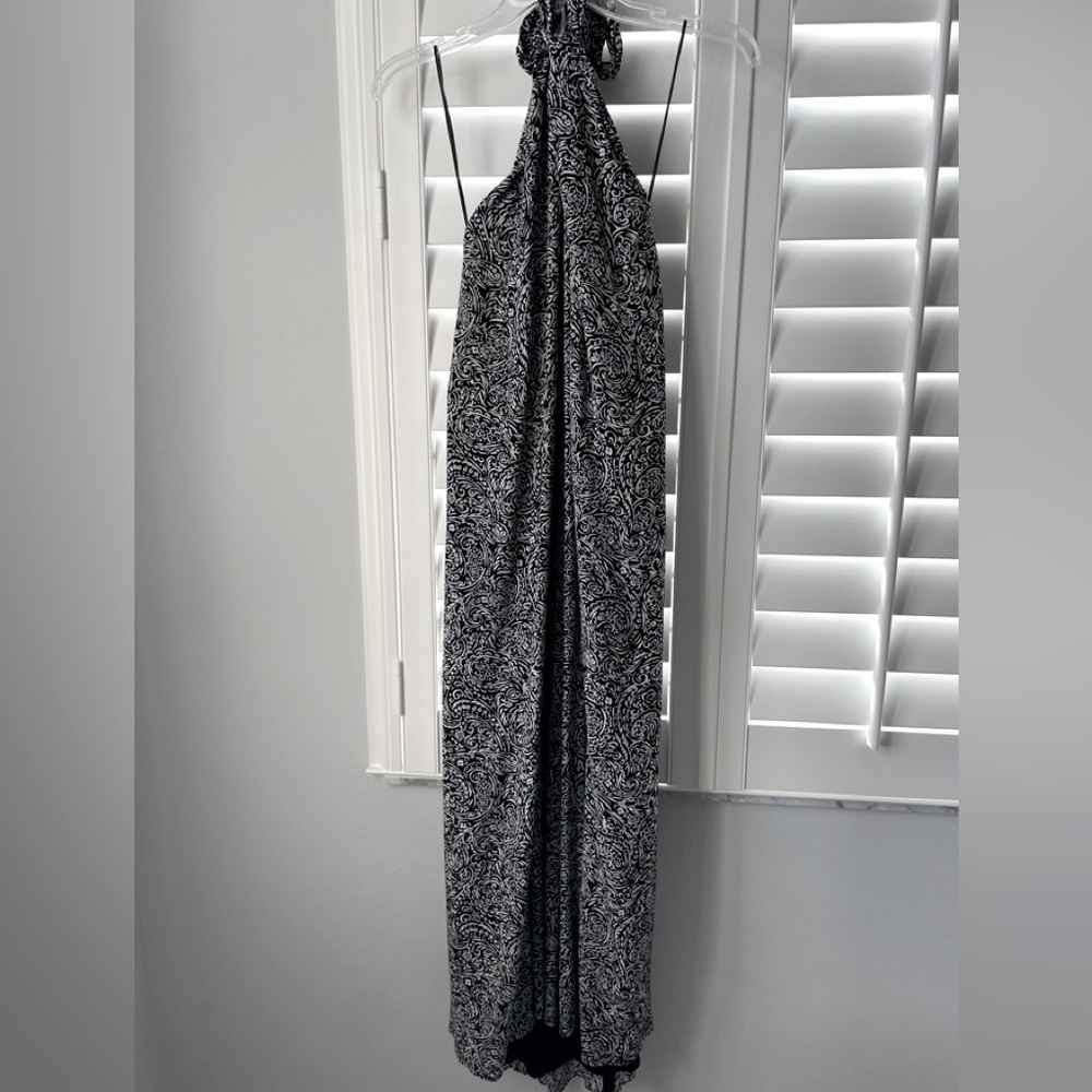 J Jill  Black and White Halter Dress